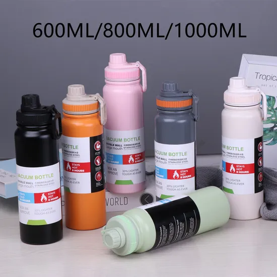 Frasco de vácuo de aço inoxidável para crianças esportivas em 800ml 1000ml 1500ml