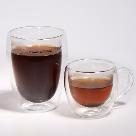 Venda quente 80ml 250ml vidro borosilicato parede dupla canecas de café expresso copo de vidro para café e chá