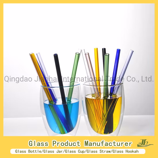 200*10mm 200*8mm 200*6mm 215*6mm Chá, leite, água, café, suco, bebida potável reta curvada bebida fornecedor de palha de vidro